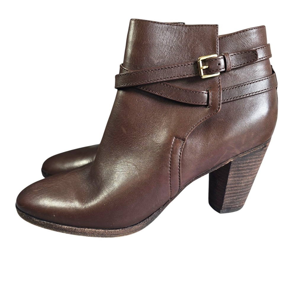 Cole Haan Grand.OS Womens Brown Leather Ankle Boots Block Heel Size‎ 10B Comfy